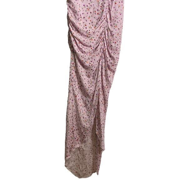 Nicholas Drape Front Sheath Silk Dress Ruched Asymmetrical Floral Lighweight US8 - Picture 7 of 12